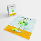 Minimal Gin Tonic cocktail illustration - Aqua Orange Jigsaw Puzzle Gallery Image 2