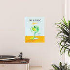 Minimal Gin Tonic cocktail illustration - Aqua Orange Poster Gallery Image 2