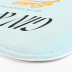Minimal Gin Tonic cocktail illustration - Aqua Orange Bath Mat Gallery Image 3