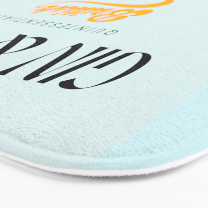 Minimal Gin Tonic cocktail illustration - Aqua Orange Bath Mat Gallery Image 3