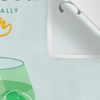 Minimal Gin Tonic cocktail illustration - Aqua Orange Wall Tapestry Gallery Image 3