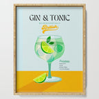 Minimal Gin Tonic cocktail illustration - Aqua Orange Serving Tray Gallery Image 1