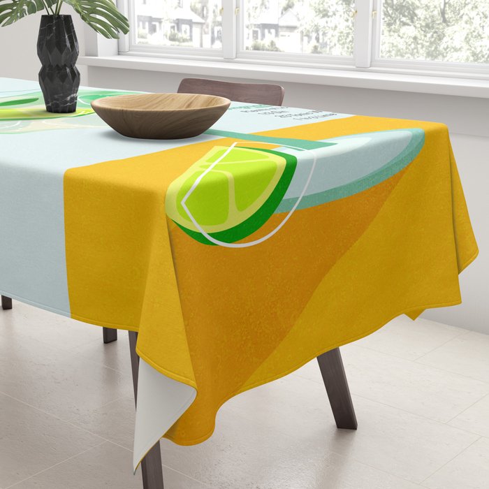 Minimal Gin Tonic cocktail illustration - Aqua Orange Tablecloth Gallery Image 3