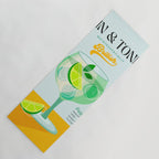 Minimal Gin Tonic cocktail illustration - Aqua Orange Yoga Mat Gallery Image 1