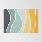 Colorful summery retro style waves Rug Gallery Image 2