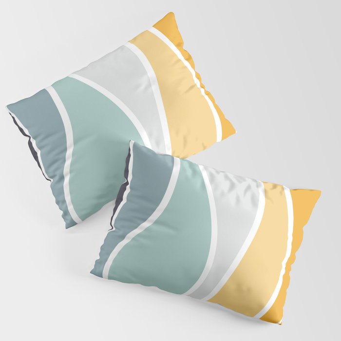 Colorful Summery Retro Style Waves Pillow Sham Gallery Image 3