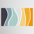 Colorful summery retro style waves Tablecloth Gallery Image 2