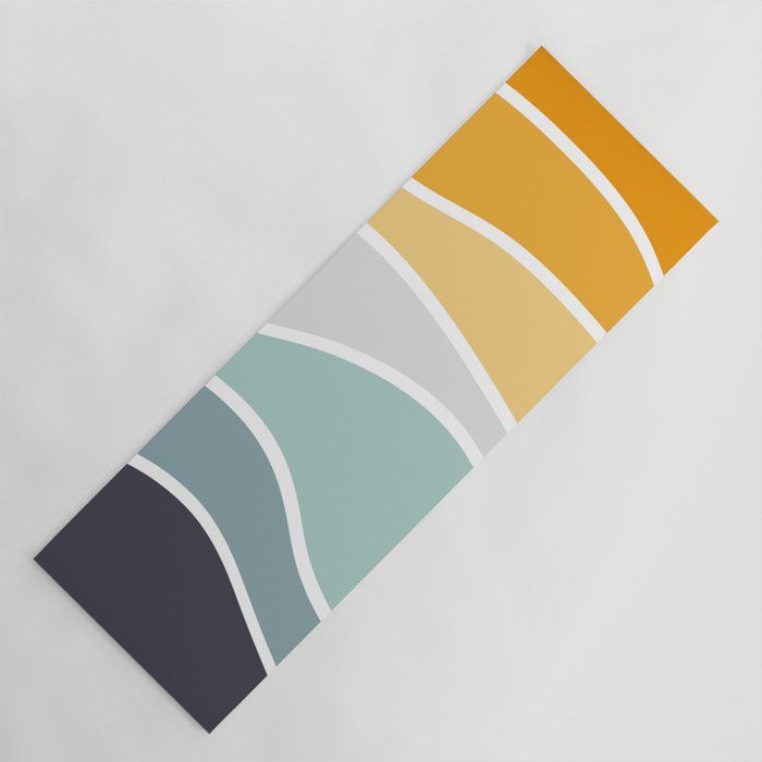 Colorful summery retro style waves Yoga Mat Gallery Image 1