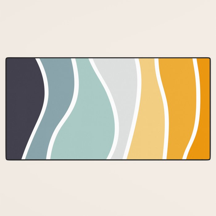 Colorful summery retro style waves Desk Mat Gallery Image 3