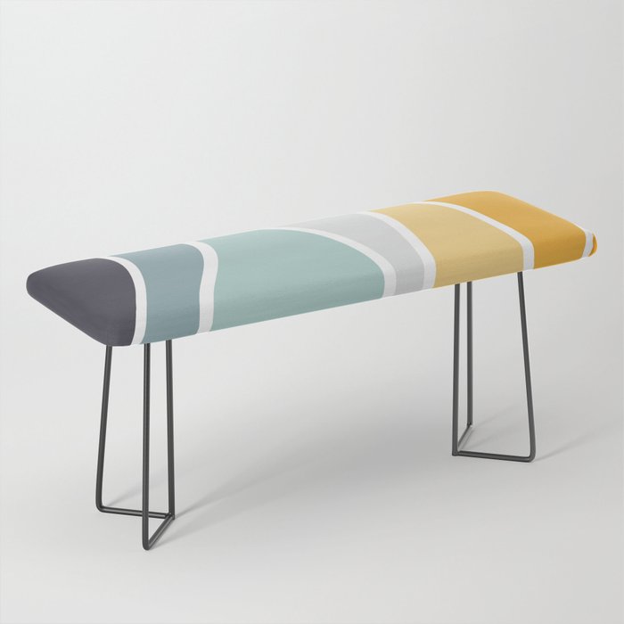 Colorful summery retro style waves Bench Gallery Image 1