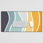 Colorful summery retro style waves Desk Mat Gallery Image 1