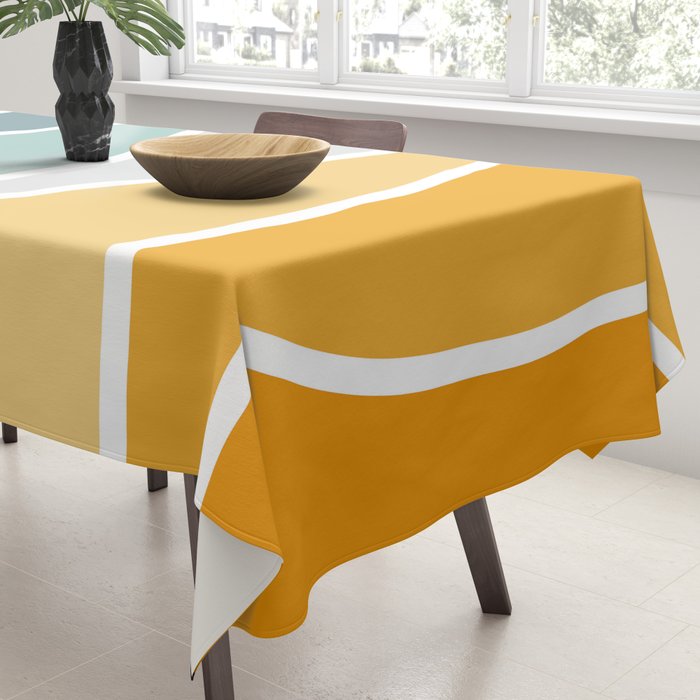 Colorful summery retro style waves Tablecloth Gallery Image 3