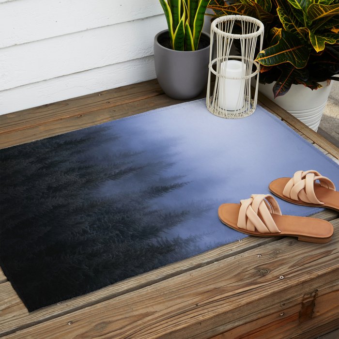 Foggy Forest Outdoor Rug Gallery Image 2