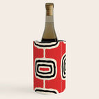 Mid Century Modern Atomic Rings Pattern 222 Black Beige and Red Wine Chiller Gallery Image 2