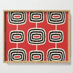 Mid Century Modern Atomic Rings Pattern 222 Black Beige and Red Serving Tray Gallery Image 1