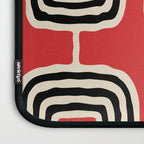 Mid Century Modern Atomic Rings Pattern 222 Black Beige and Red Laptop Sleeve Gallery Image 3