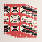 Mid Century Modern Atomic Rings Pattern 222 Black Beige and Red Wrapping Paper Gallery Image 3