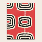 Mid Century Modern Atomic Rings Pattern 222 Black Beige and Red Notebook Gallery Image 4