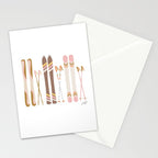 Retro Skis Illustration (Neutral Palette) Stationery Card Gallery Image 2
