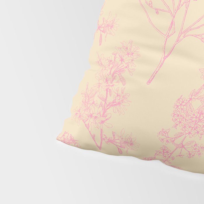 Botanical Cottage Floral Pattern in Pink Cream Pillow Sham Gallery Image 4