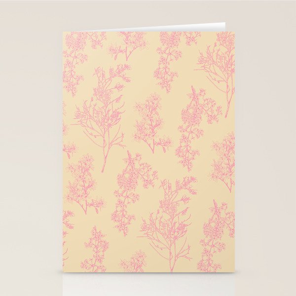 Botanical Cottage Floral Pattern in Pink Cream Stationery Card Gallery Image 2