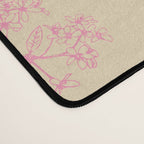 Botanical Cottage Floral Pattern in Pink Cream Desk Mat Gallery Image 4