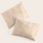 Botanical Cottage Floral Pattern in Pink Cream Pillow Sham Gallery Image 3