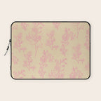 Botanical Cottage Floral Pattern in Pink Cream Laptop Sleeve Gallery Image 1