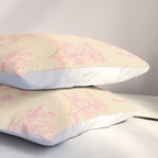 Botanical Cottage Floral Pattern in Pink Cream Pillow Sham Gallery Image 3