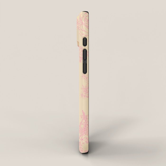 Botanical Cottage Floral Pattern in Pink Cream iPhone Case Gallery Image 2