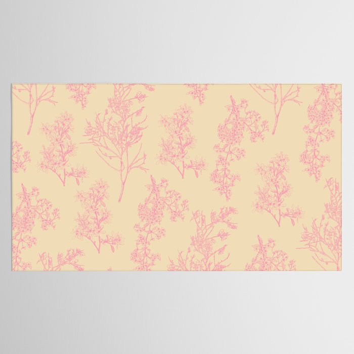 Botanical Cottage Floral Pattern in Pink Cream Tablecloth Gallery Image 2