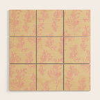 Botanical Cottage Floral Pattern in Pink Cream Wood Wall Art Gallery Image 1