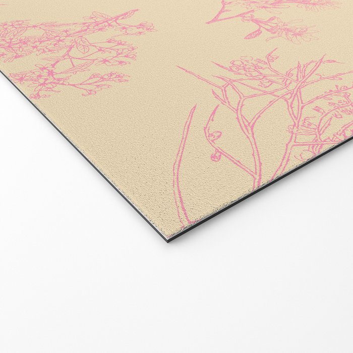 Botanical Cottage Floral Pattern in Pink Cream Welcome Mat Gallery Image 2