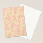 Botanical Cottage Floral Pattern in Pink Cream Stationery Card Gallery Image 2