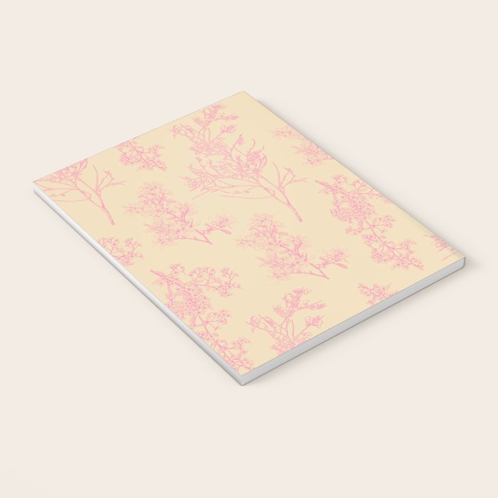 Botanical Cottage Floral Pattern in Pink Cream Notebook Gallery Image 3