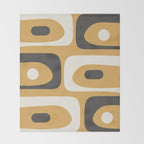 Mid Century Modern Piquet Pattern Mustard Gold Charcoal Gray Cream Throw Blanket Gallery Image 2