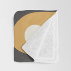 Mid Century Modern Piquet Pattern Mustard Gold Charcoal Gray Cream Throw Blanket Gallery Image 3
