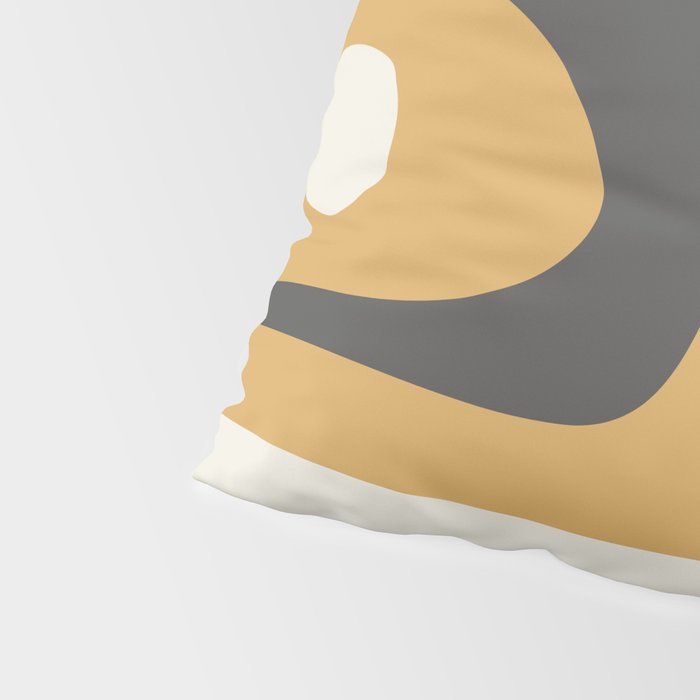 Mid Century Modern Piquet Pattern Mustard Gold Charcoal Gray Cream Pillow Sham Gallery Image 4