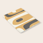 Mid Century Modern Piquet Pattern Mustard Gold Charcoal Gray Cream Notebook Gallery Image 2