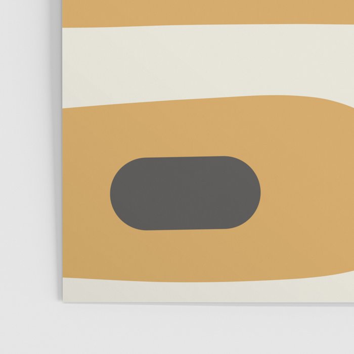 Mid Century Modern Piquet Pattern Mustard Gold Charcoal Gray Cream Poster Gallery Image 3