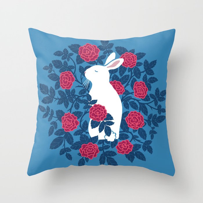 White Rabbit Throw Pillow Gallery Image 1