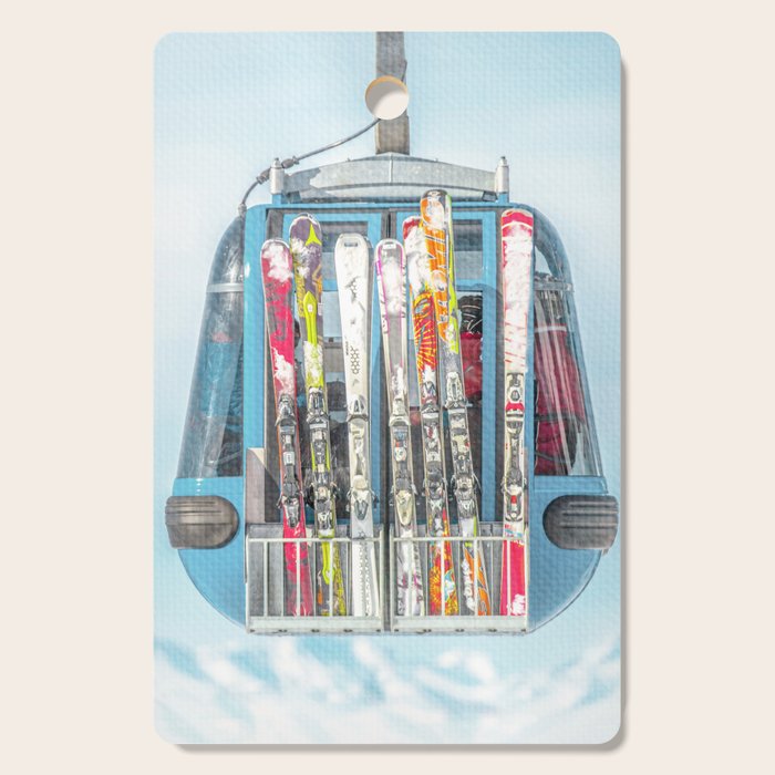 Colorful Ski Lift Cutting Board Gallery Image 1