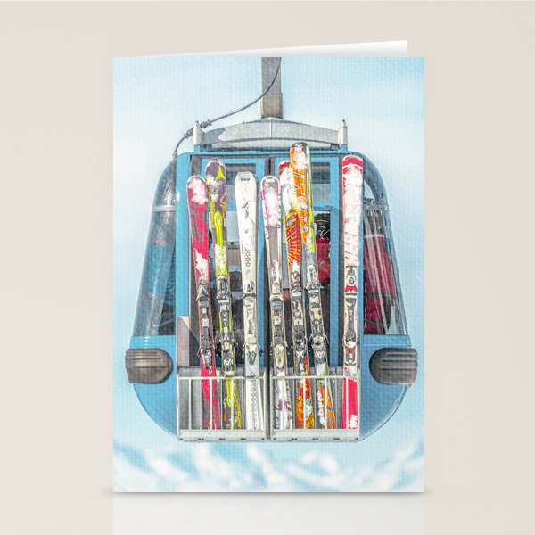 Colorful Ski Lift Stationery Card Gallery Image 2