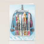 Colorful Ski Lift Stationery Card Gallery Image 2