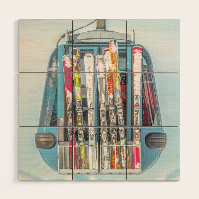Colorful Ski Lift Wood Wall Art Gallery Image 1