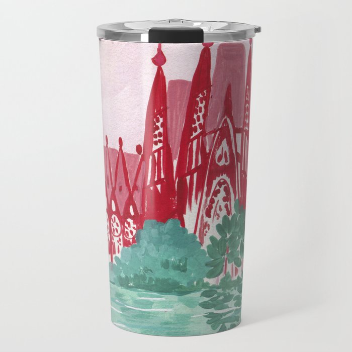 Sagrada familia- Landscape hand-painted Illustration Travel Mug Gallery Image 1