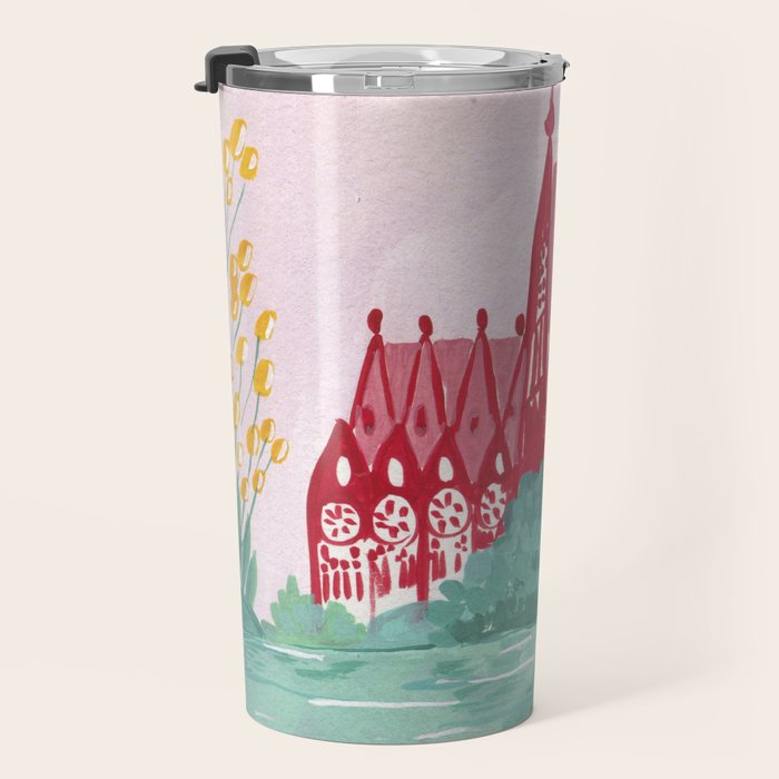 Sagrada familia- Landscape hand-painted Illustration Travel Mug Gallery Image 3