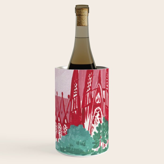 Sagrada familia- Landscape hand-painted Illustration Wine Chiller Gallery Image 1