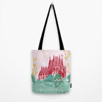 Sagrada familia- Landscape hand-painted Illustration Tote Bag Gallery Image 2