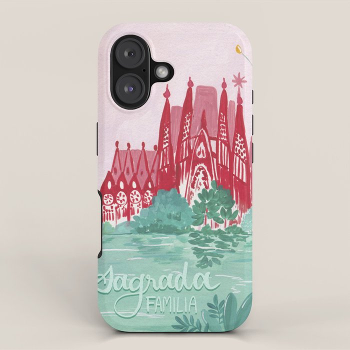 Sagrada familia- Landscape hand-painted Illustration iPhone Case Gallery Image 1